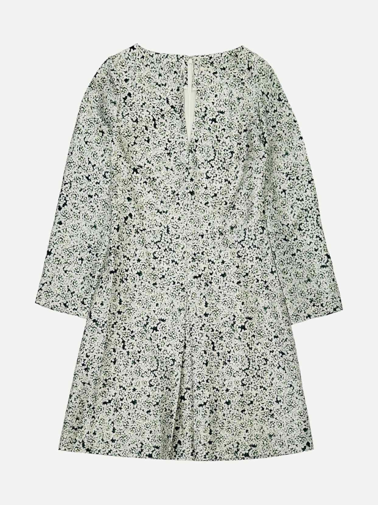 TORY BURCH Mini Green & White Floral Print Mini Dress