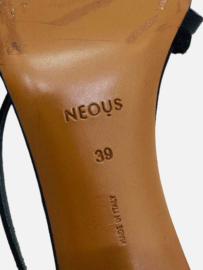 NEOUS Strappy Black Mules 39