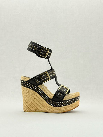 ALEXANDER MCQUEEN Espadrille Black Size EU 37 Wedges