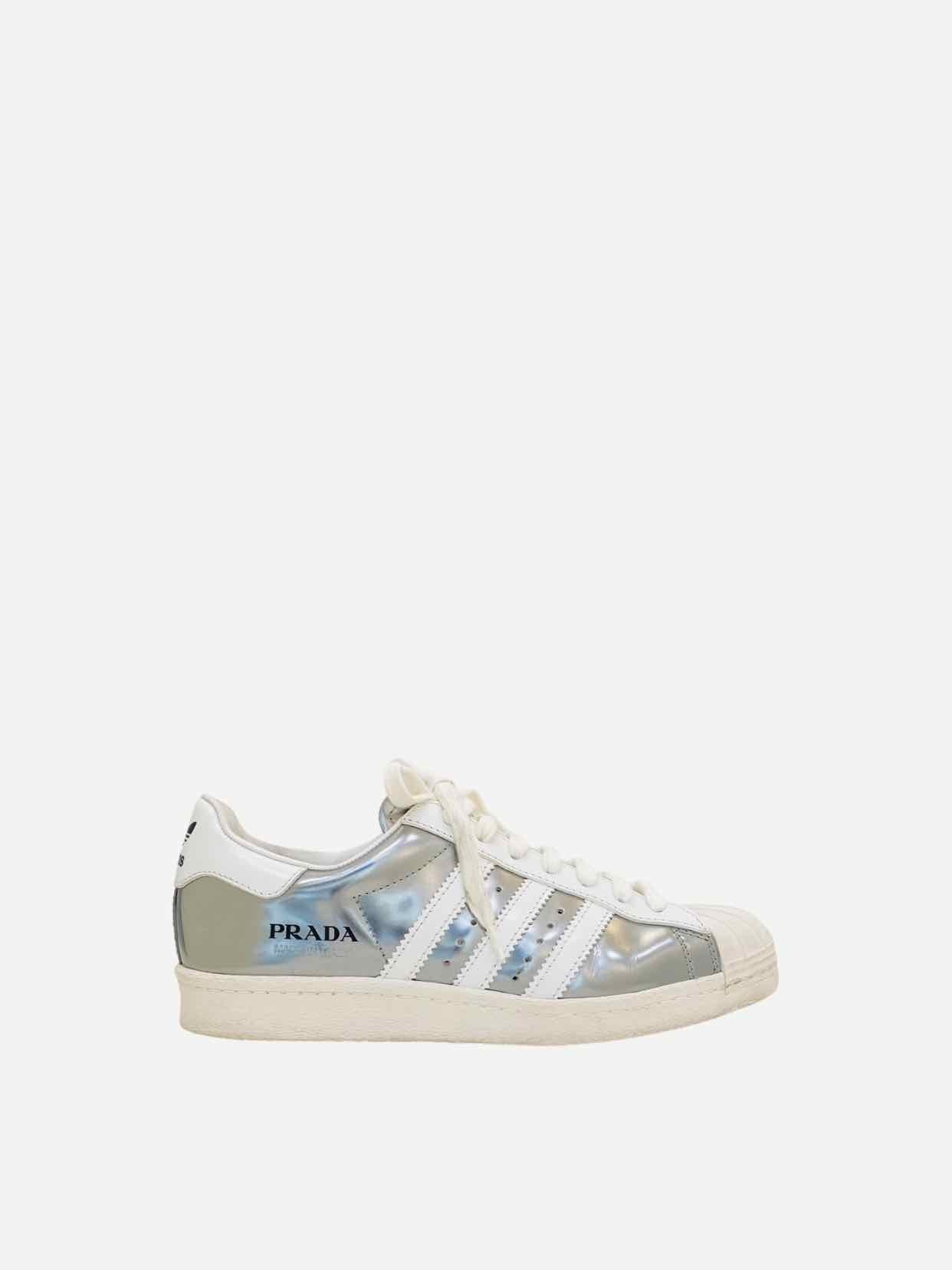 ADIDAS Superstar Silver & White Sneakers 38.5