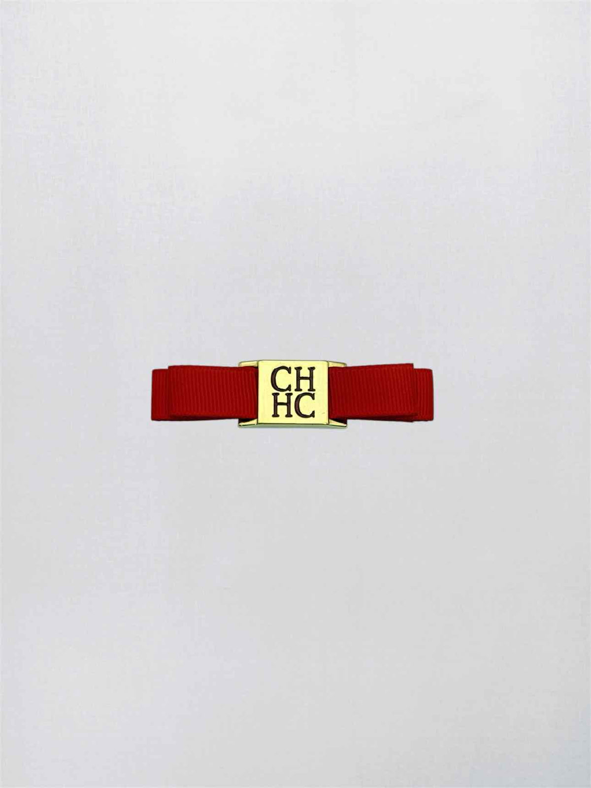 CAROLINA HERRERA Red Logo Plaque Hair Clip