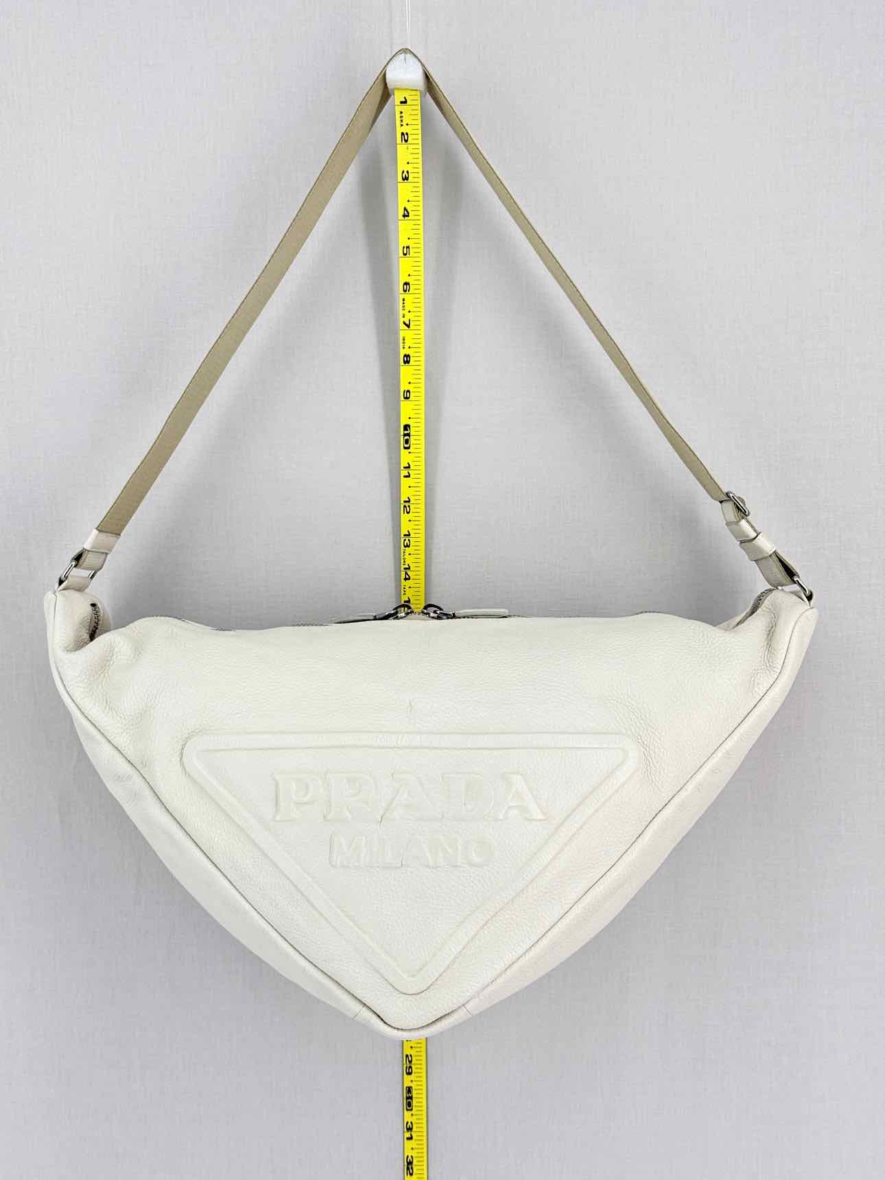 PRADA Triangle Off-white Shoulder Bag