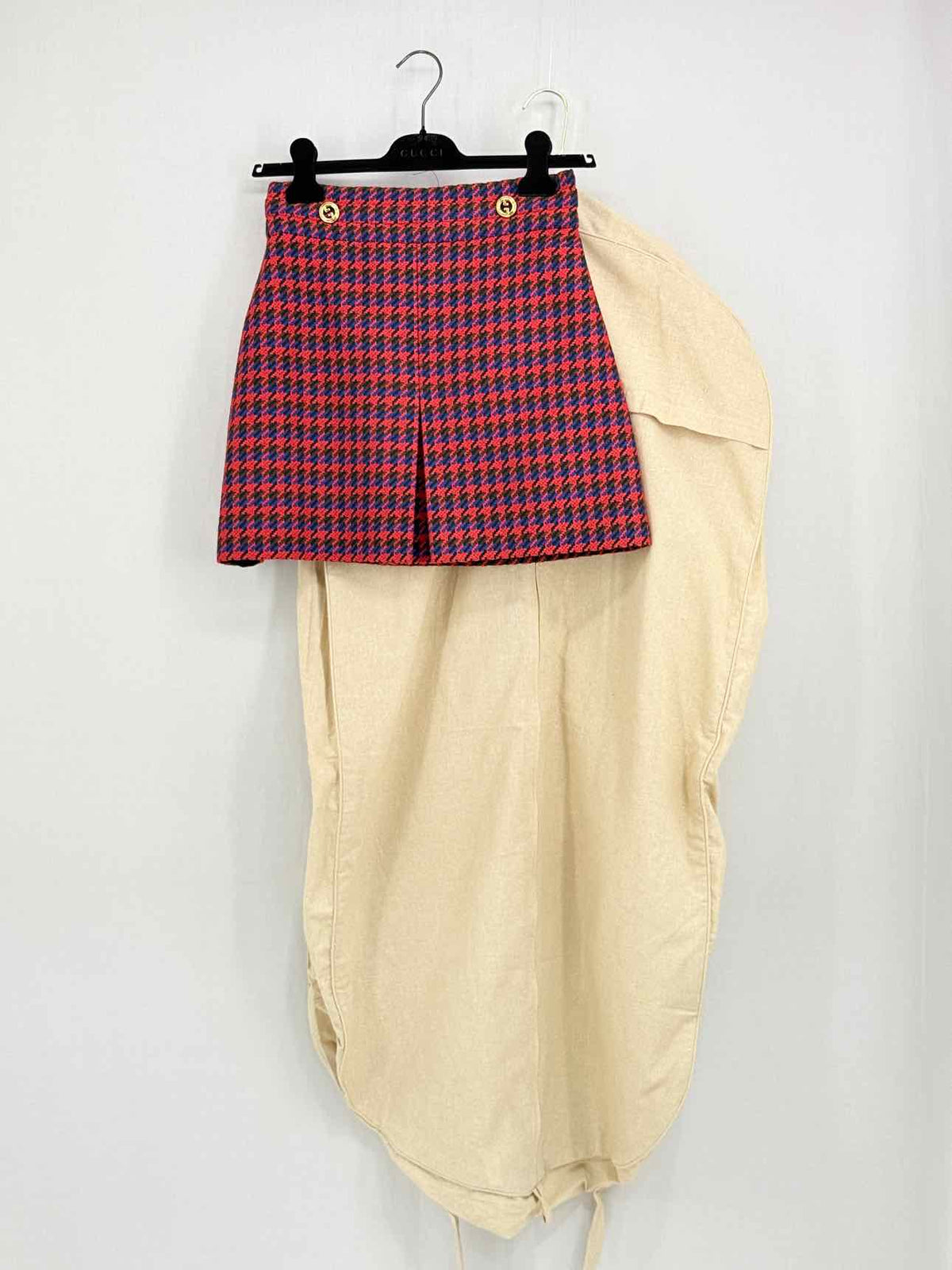 GUCCI Red Multicolor Herringbone Size US 8 Skirt