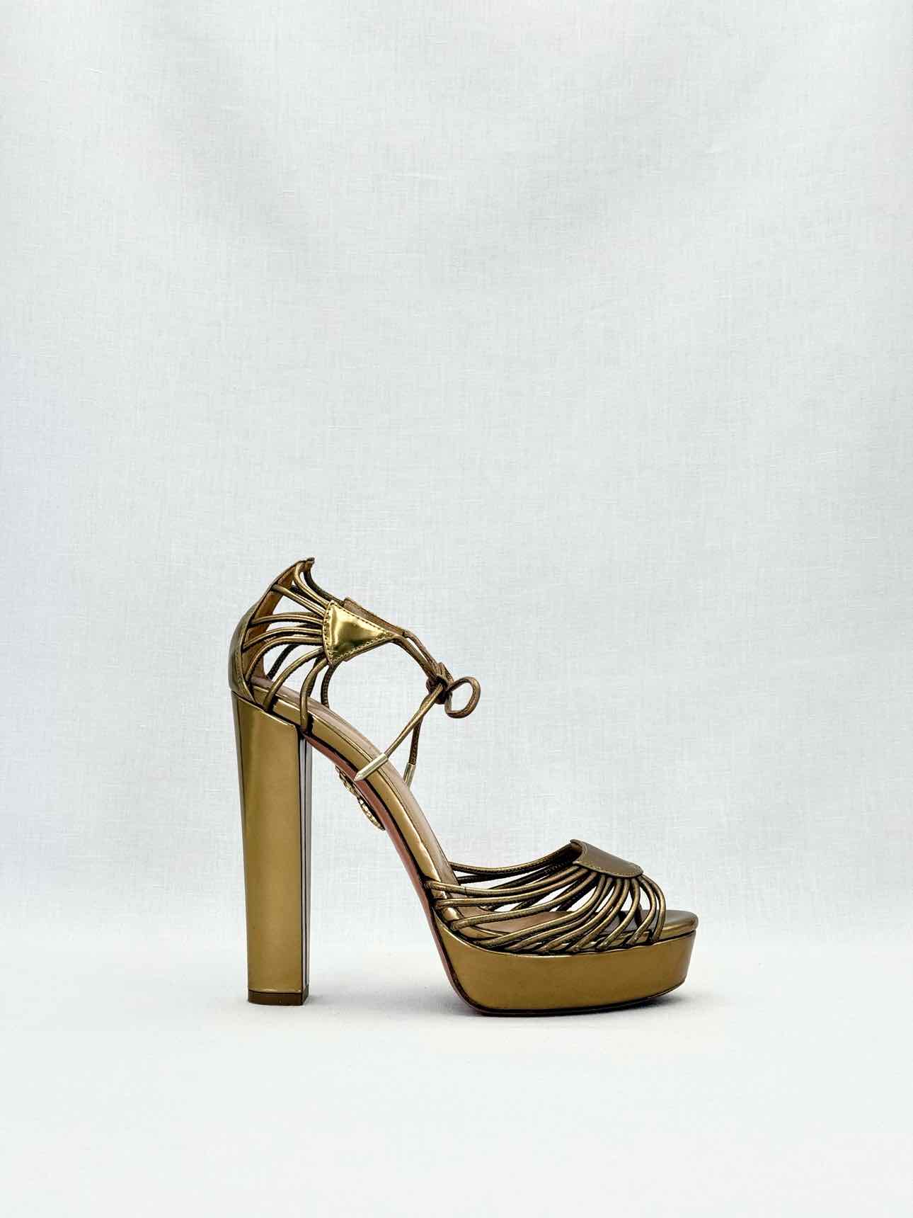 AQUAZZURA Brown Size EU 37.5 Heeled Sandals