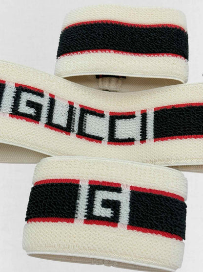 GUCCI Cream & Black Headband & Wrist Cuffs