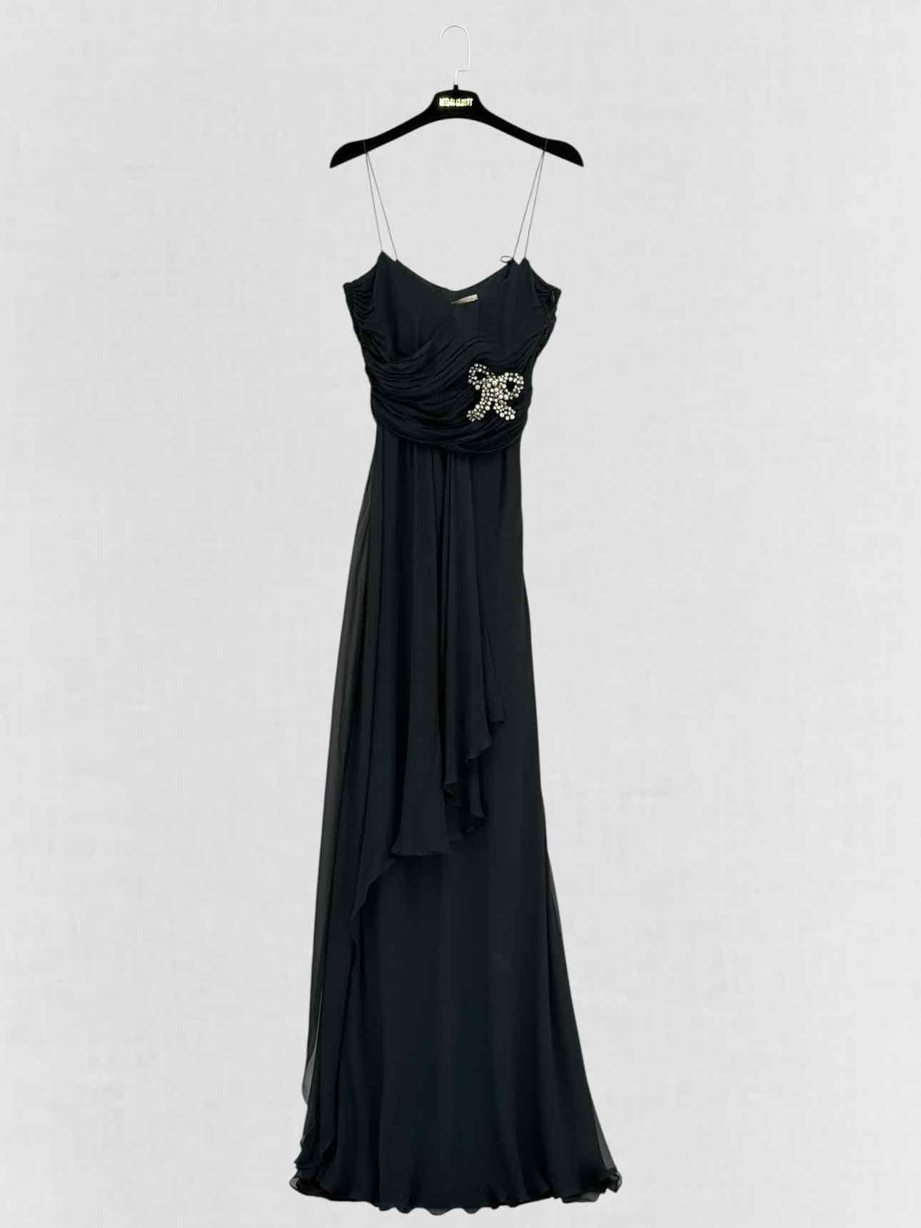 BLUMARINE Black Ruched Size US 8 Long Dress