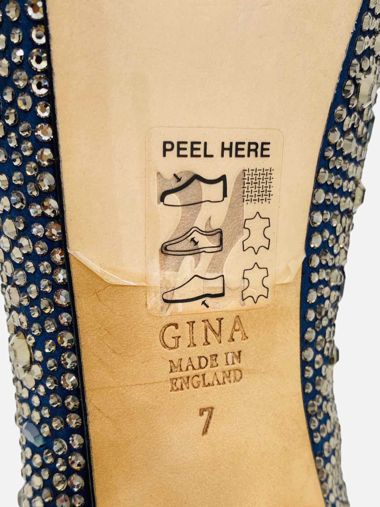 GINA Open Toe Navy Blue & Bronze Size EU 40 Pumps