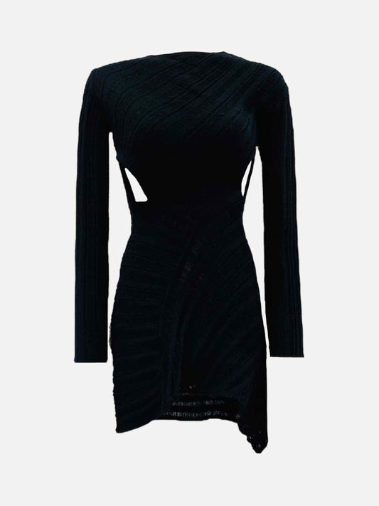 MICAS Asymmetric Black Short Dress