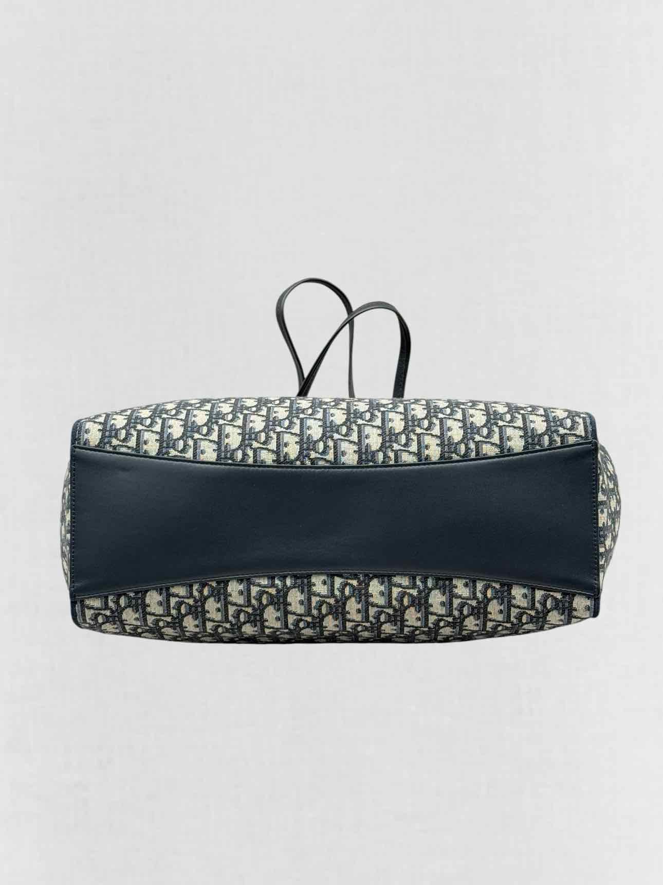 DIOR Promenade Blue & Beige Oblique Jacquard Tote Bag
