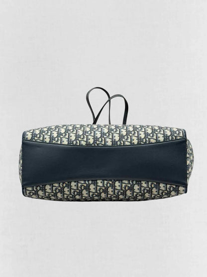 DIOR Promenade Blue & Beige Oblique Jacquard Tote Bag