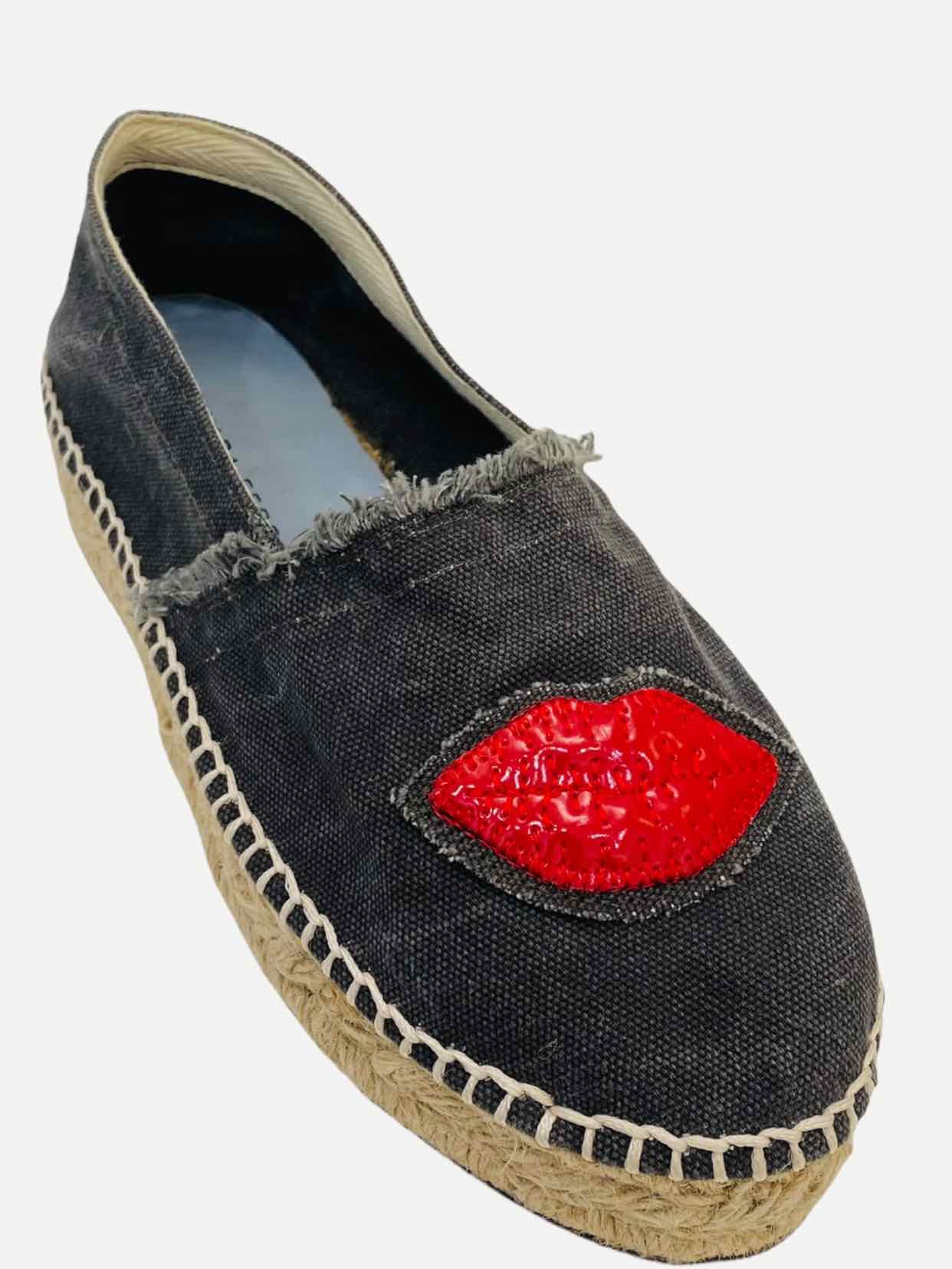 CHIARA BINI Espadrille Blue w/ Red Flats 36