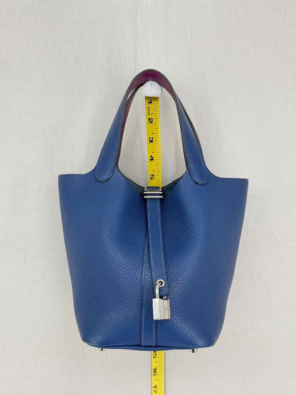 HERMES Picotin Bleu Agate Top Handle
