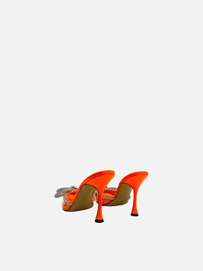 MACH & MACH Double Bow Orange Mules 38.5