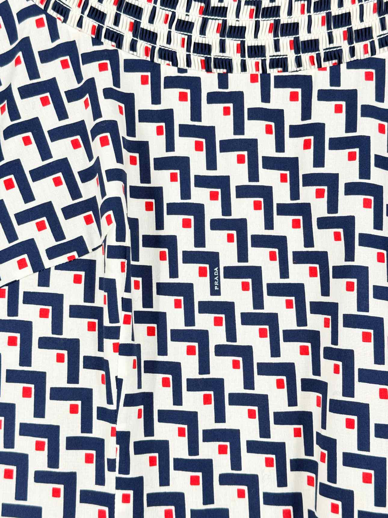 PRADA White w/ Blue & Red Size US 6 Short Dress