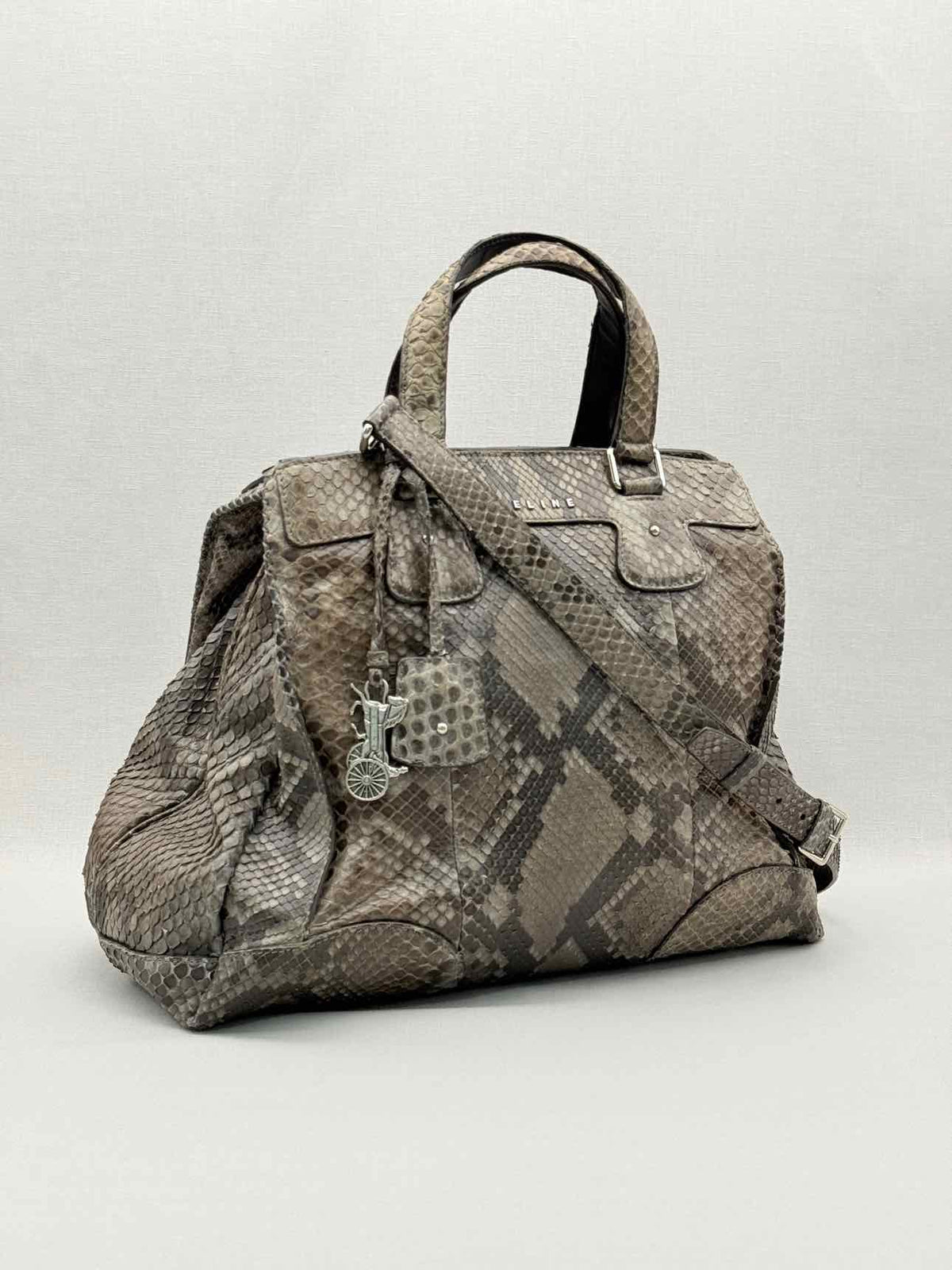 CELINE Vintage Brown & Grey Top Handle