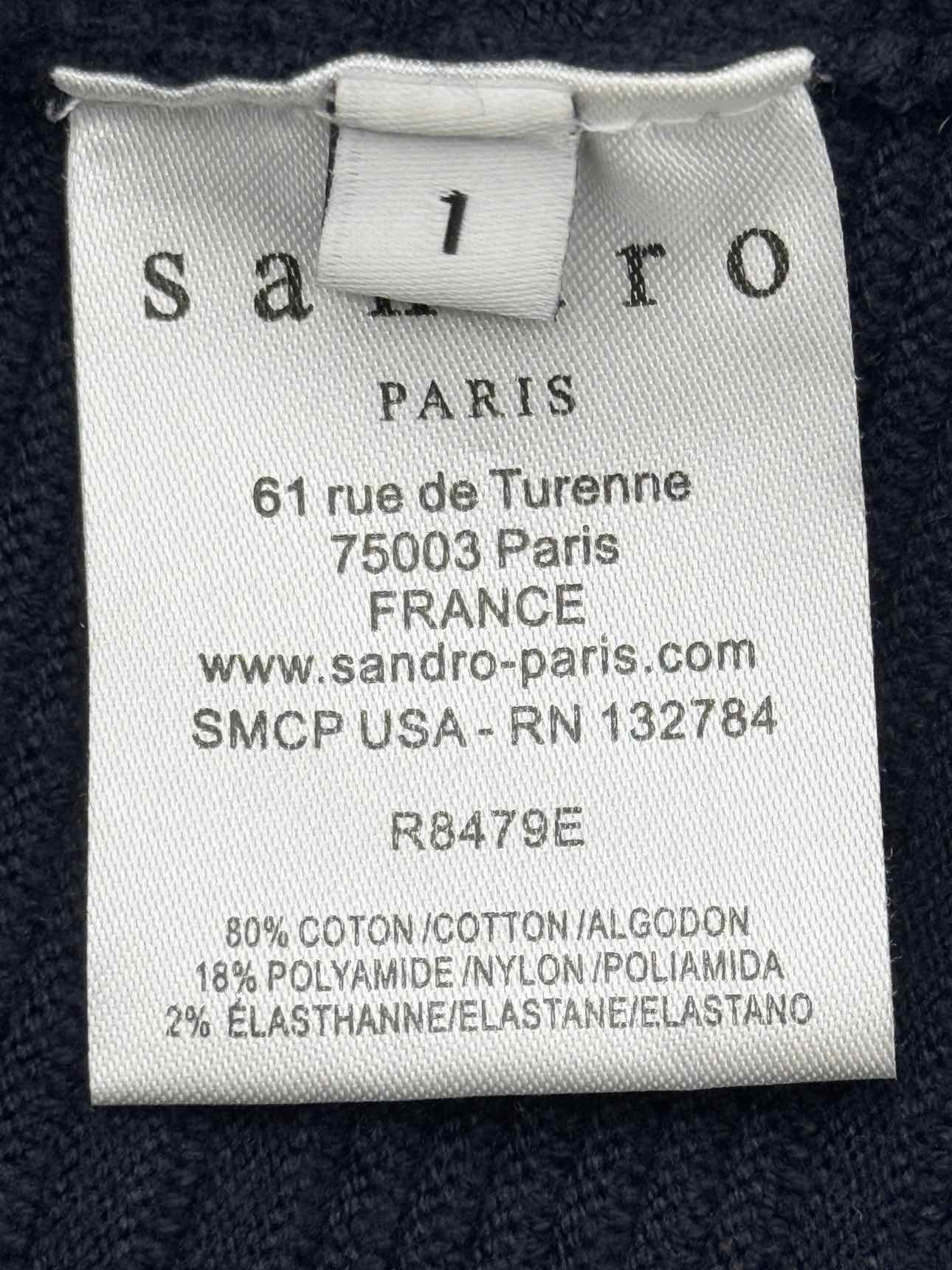 SANDRO Blue Ribbed Size Small Short Dress