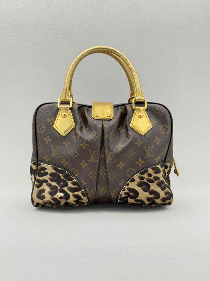 LOUIS VUITTON Adele Brown & Beige Leopard Top Handle