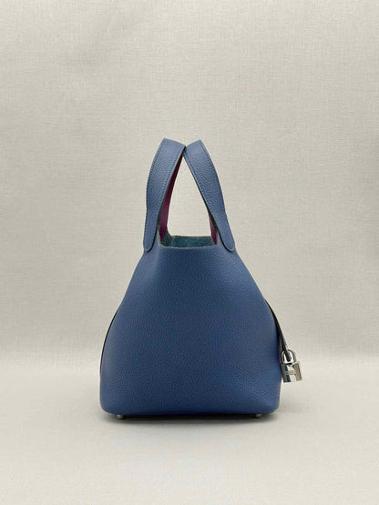 HERMES Picotin Bleu Agate Top Handle