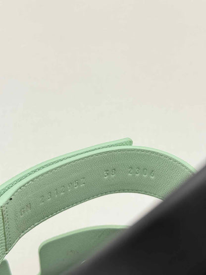 HERMES Chypre Mint Green Size EU 38 Sandals