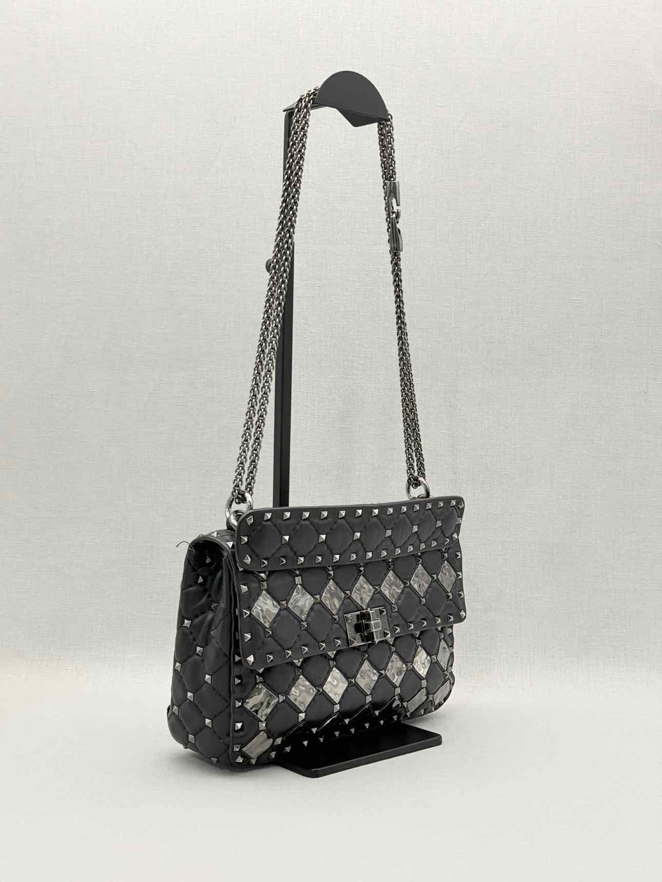 VALENTINO Rockstud Spike Black Shoulder Bag