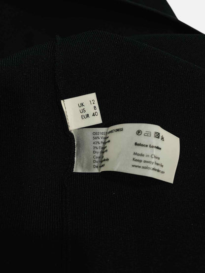 SOLACE LONDON Halterneck Black Size US 8 Midi Dress