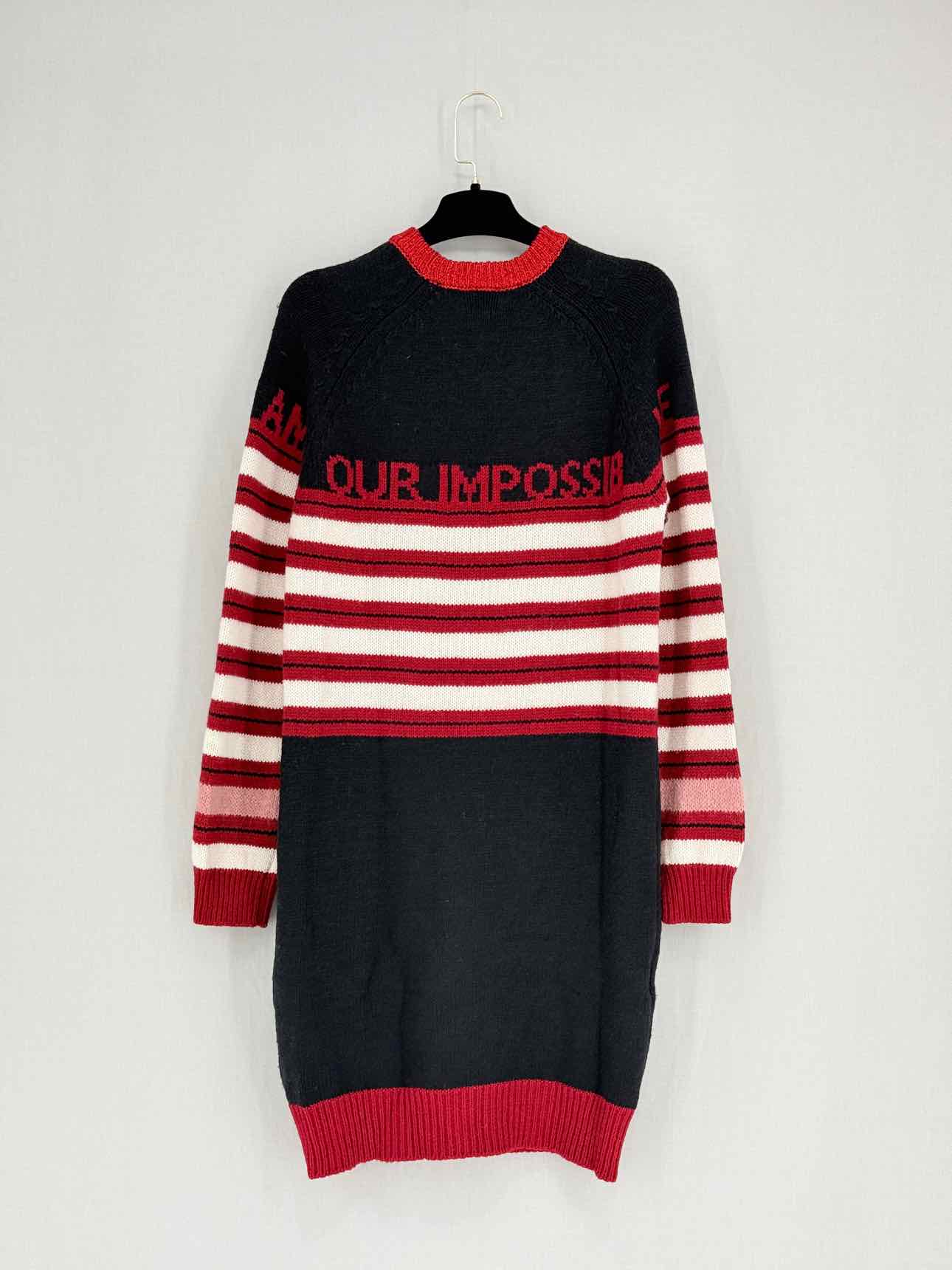 PINKO Black, Red & White Size Small Knee Length Dress