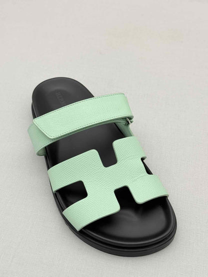 HERMES Chypre Mint Green Size EU 38 Sandals