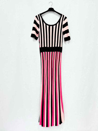 TEMPERLEY Knit Pink & Black Size Medium Long Dress