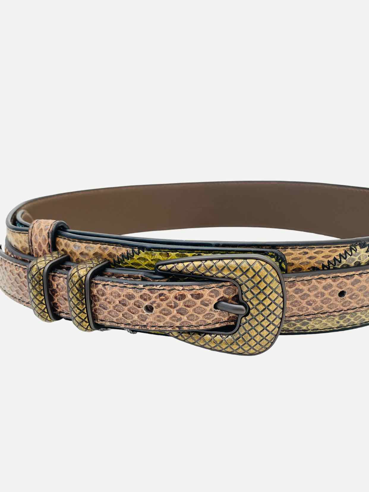 BOTTEGA VENETA Brown Snakeskin Belt