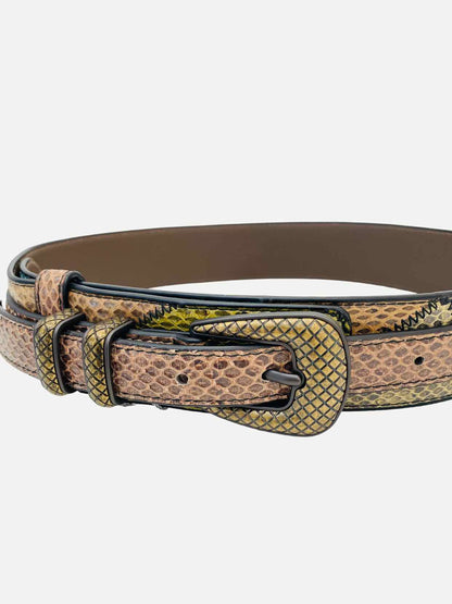 BOTTEGA VENETA Brown Snakeskin Belt