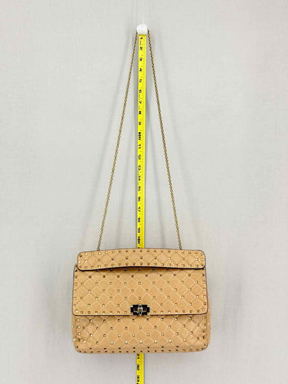VALENTINO GARAVANI Rockstud Beige Quilted Shoulder Bag