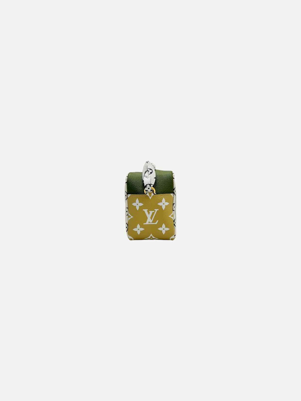 LOUIS VUITTON Green, Tan & White Monogram Shoulder Bag