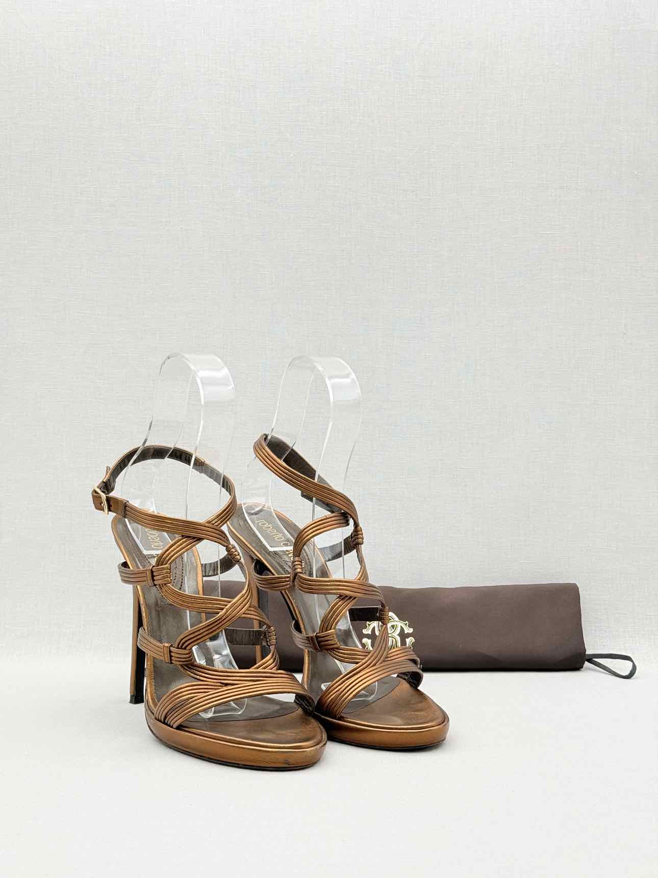 ROBERTO CAVALLI Bronze Size EU 40 Heeled Sandals
