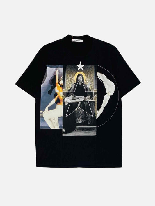 GIVENCHY Basic Black w/ Multicolor Print T-shirt