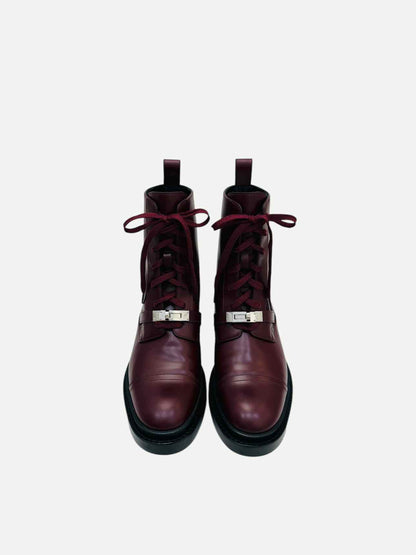 HERMES Funk Bordeaux Ankle Boots 36.5