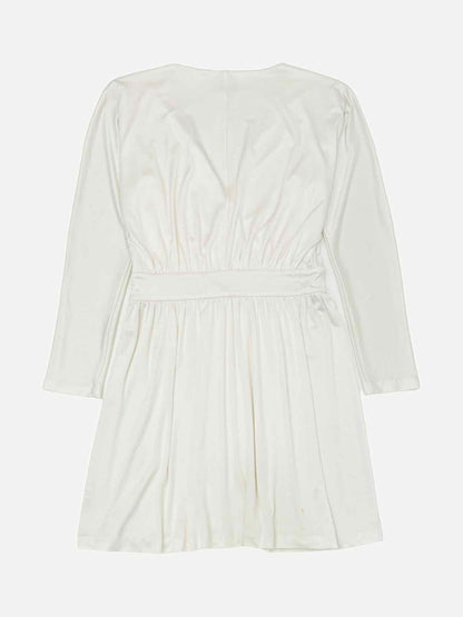 HALSTON Longsleeved White Mini Dress