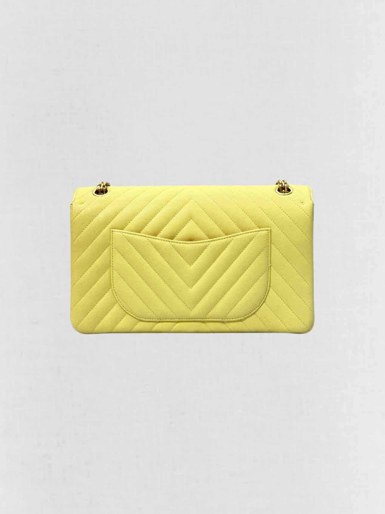 CHANEL 2.55 Reissue Yellow Chevron Shoulder Bag