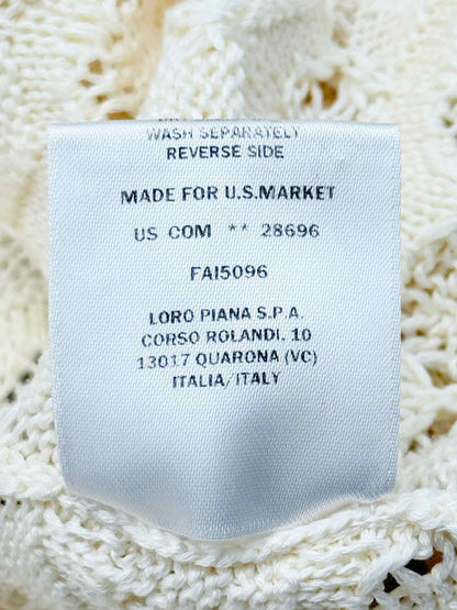 LORO PIANA Beige Eyelet Size XSmall Cardigan