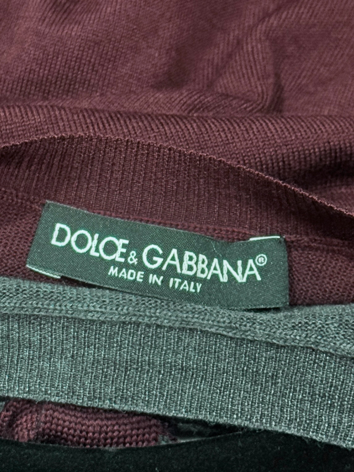 DOLCE & GABBANA Burgundy & Grey Size US 6 Cardigan