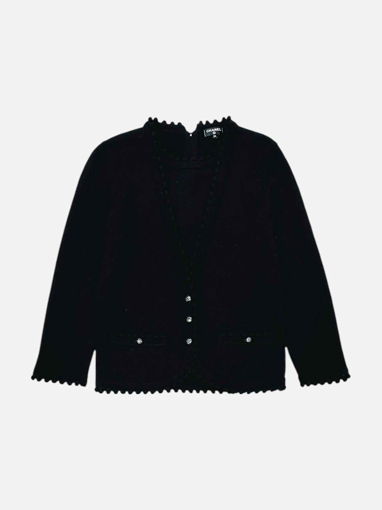 CHANEL Scalloped Black Size US 2 Jumper