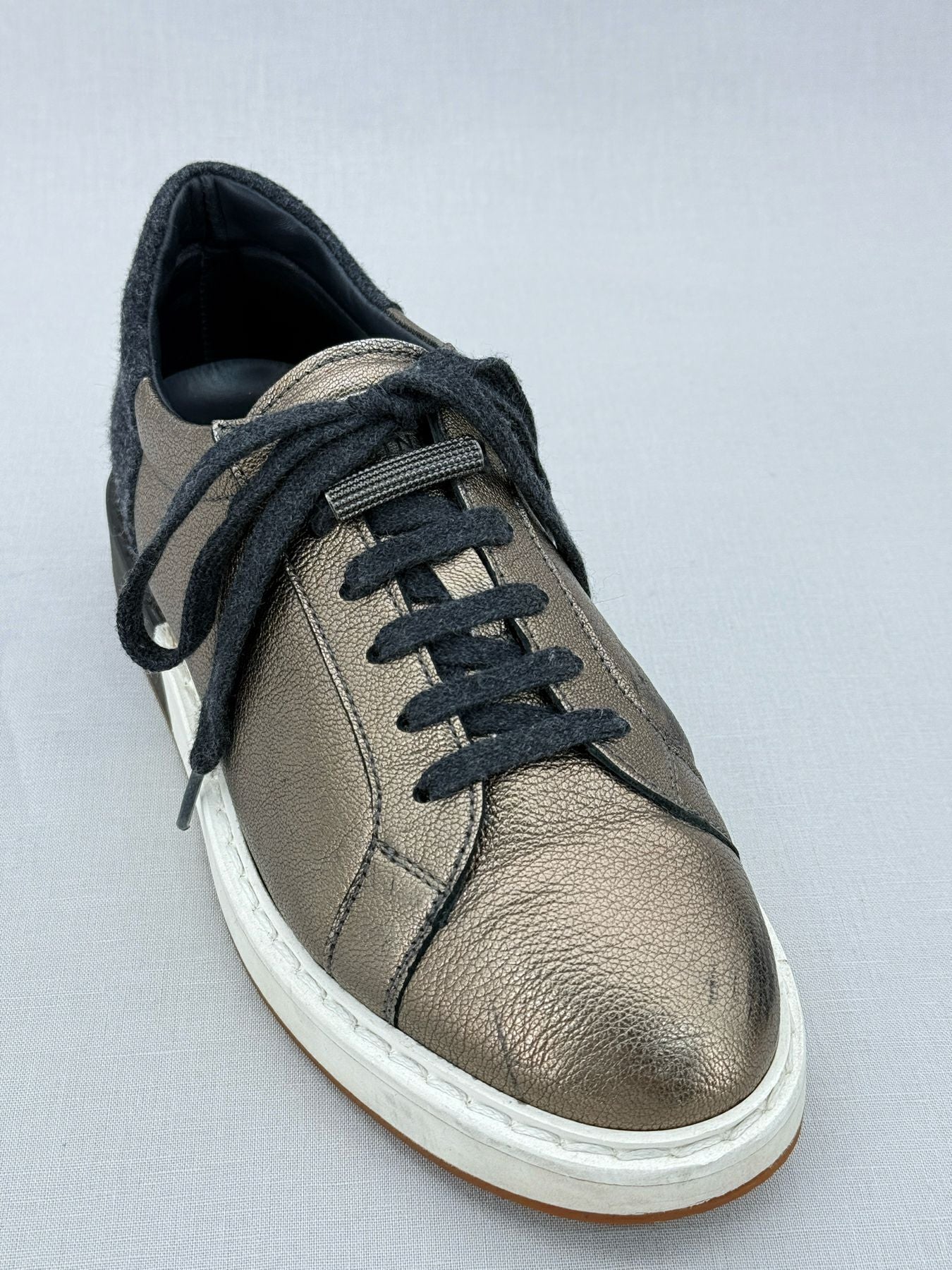 BRUNELLO CUCINELLI Bronze & Black Size EU 38.5 Sneakers