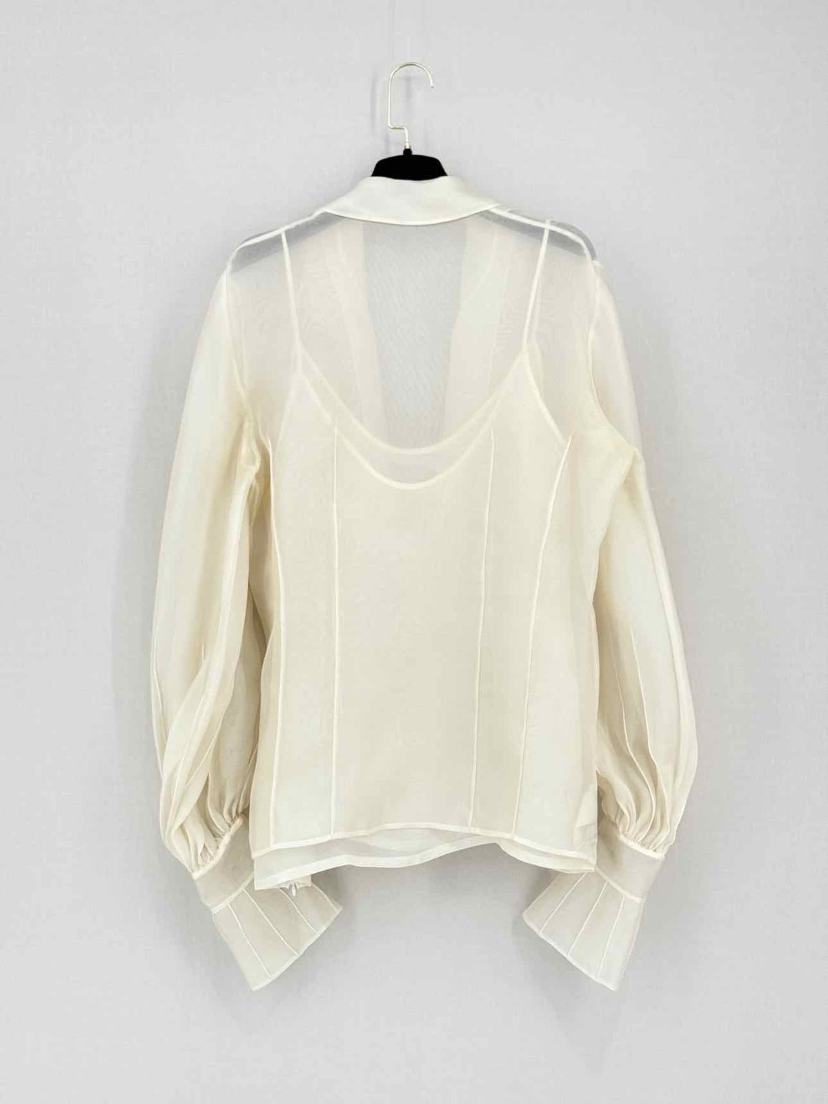 CHRISTIAN DIOR Organza Cream Size US 12 Blouse