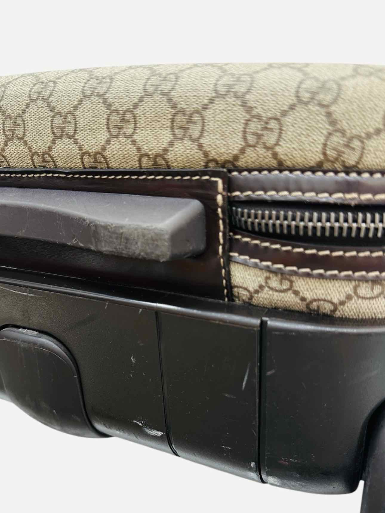 GUCCI GG Supreme Beige Rolling Luggage