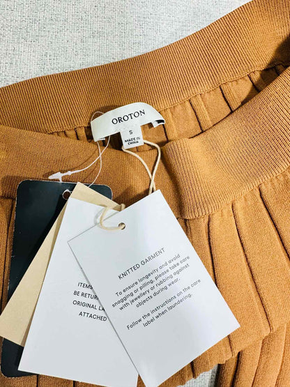 OROTON Brown Ribbed Size Small Pants