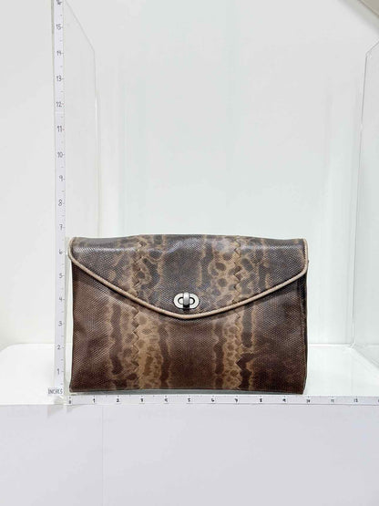 BOTTEGA VENETA Envelope Brown Clutch