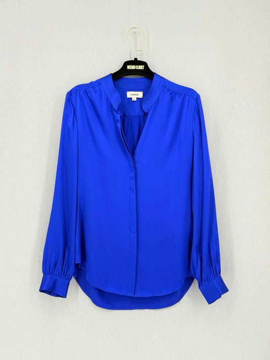 L'AGENCE Bianca Royal Blue Size Small Blouse