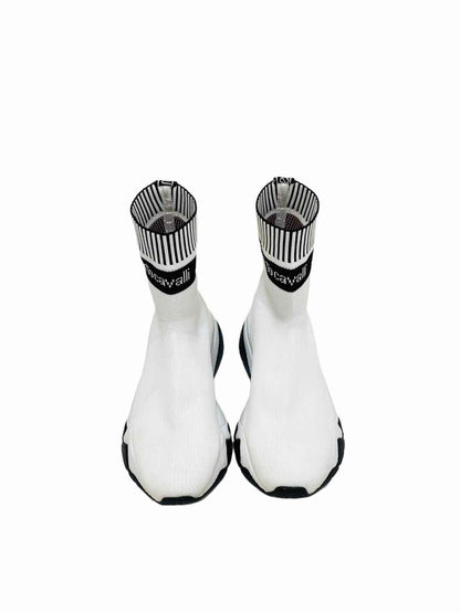 ROBERTO CAVALLI White w/ Black Size EU 38 Sneaker Boots