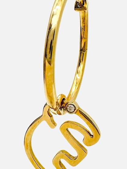 YVONNE LEON Creole Charm Elephant diamond Earring