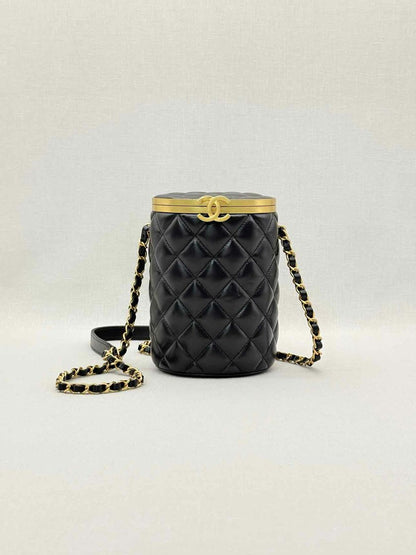 CHANEL Crown Box Black Quilted Vanity Case