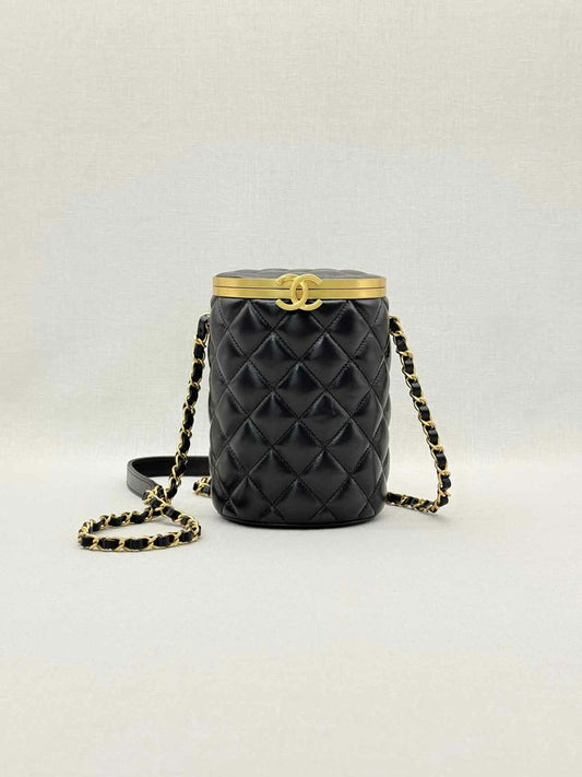 CHANEL Crown Box Black Quilted Vanity Case